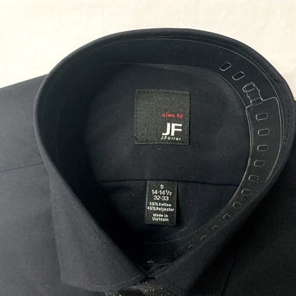 JF J. Ferrar Black Men’s Dress Shirt and Tie - Picture 2 of 3